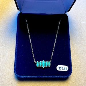 Sterling Silver Necklace with Turquoise.